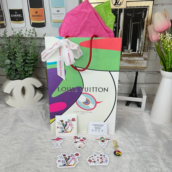 Louis Vuitton X Takashi Murakami Bag GIFT SET! Stickers included & Keychain - Picture 2 of 7